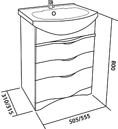Bas Тумба под раковину Опера 55 – фотография-2